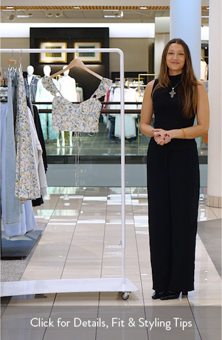 Wedelia Floral Lace-Up Crop Top, sales video thumbnail