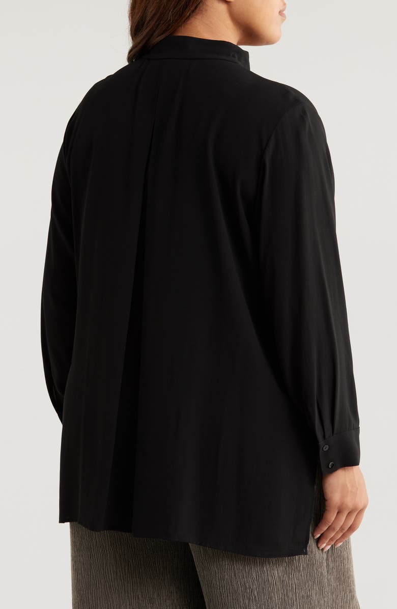 Eileen Fisher Silk Stand Collar Tunic Top, Alternate, color,