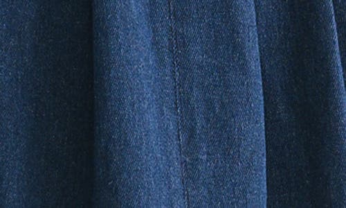 Lush Cap Sleeve Denim A-line Minidress In Gold
