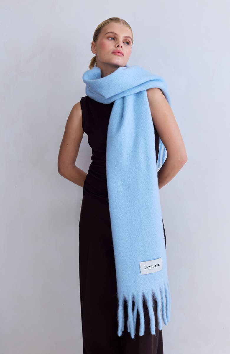Arctic Fox & Co The Stockholm Fringe Scarf, Alternate, color, Glacier Blue