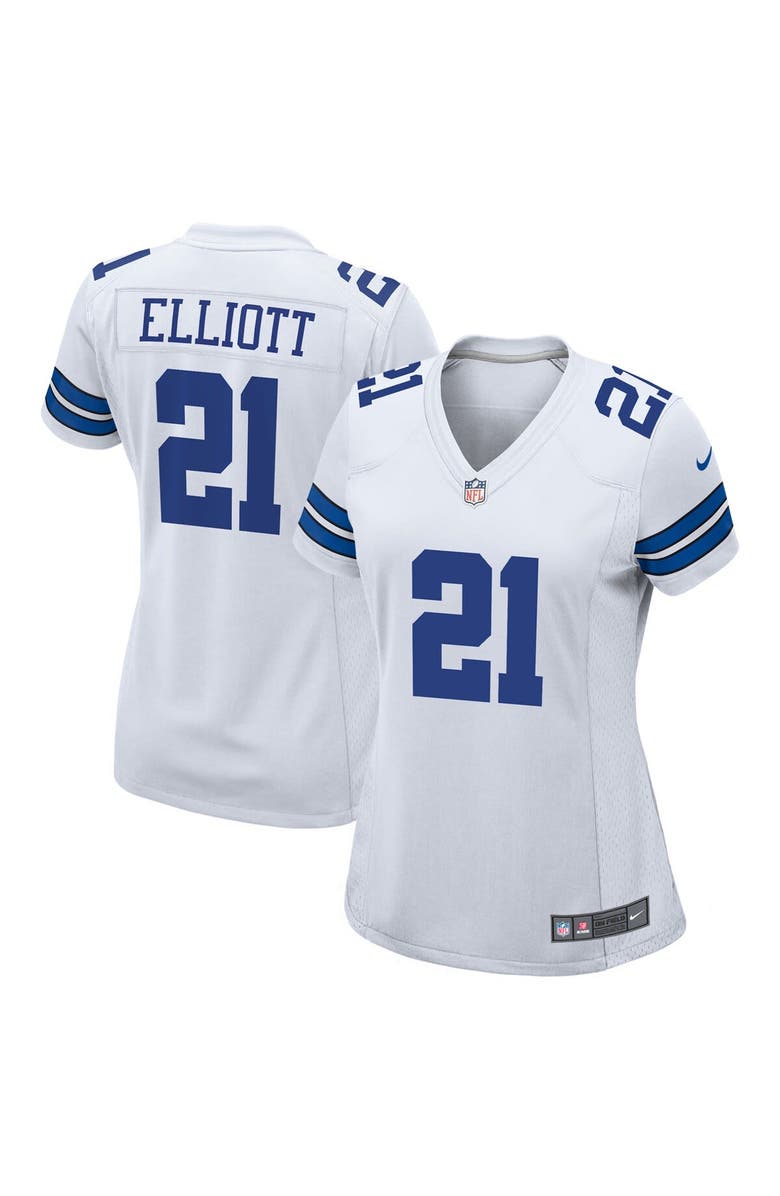 Nike Women's Nike Ezekiel Elliott White Dallas Cowboys Team Game Jersey, Main, color, 