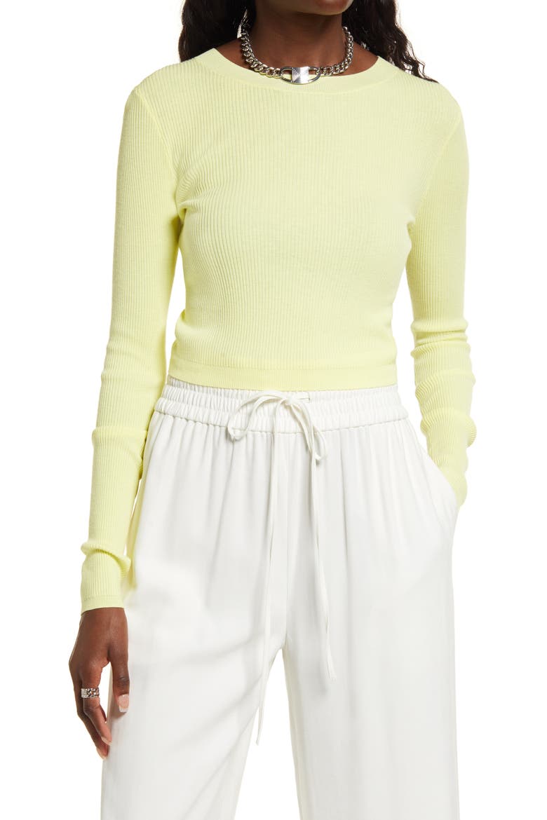 Open Back Sweater, Main, color, YELLOW ELFIN