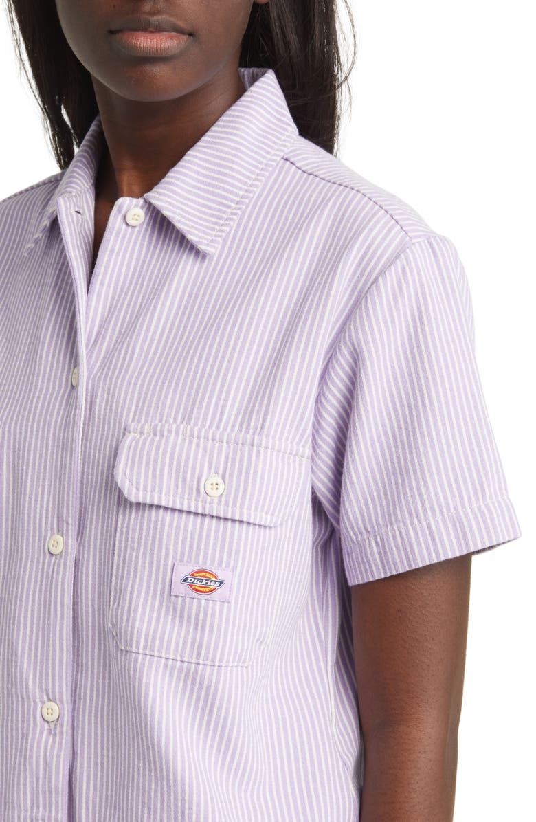 Dickies Hickory Stripe Crop Work Shirt, Alternate, color,