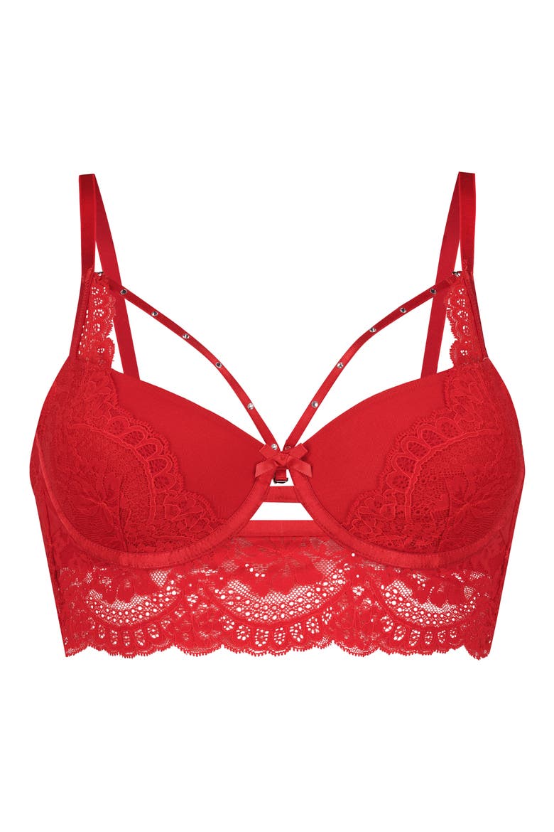 Mariah Underwire Longline Bra, Alternate, color, TANGO RED