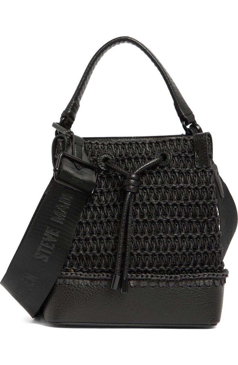 Steve Madden Macro Raffia Bucket Bag, Main, color,