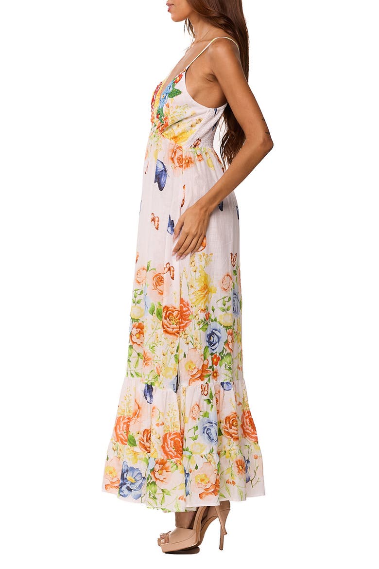 Floral Maxi Dress, Alternate, color, WHITE