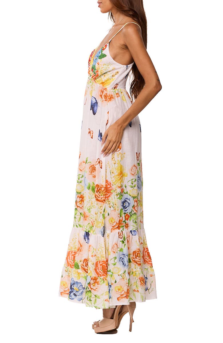 RANEES Floral Maxi Dress, Alternate, color, White