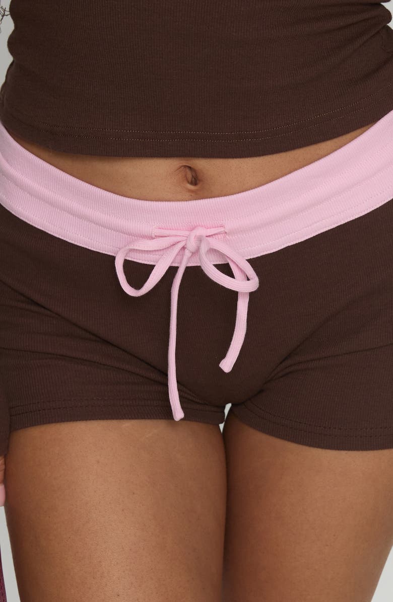 Princess Polly Baseline Ribbed Stretch Cotton Micro Shorts, Alternate, color, 