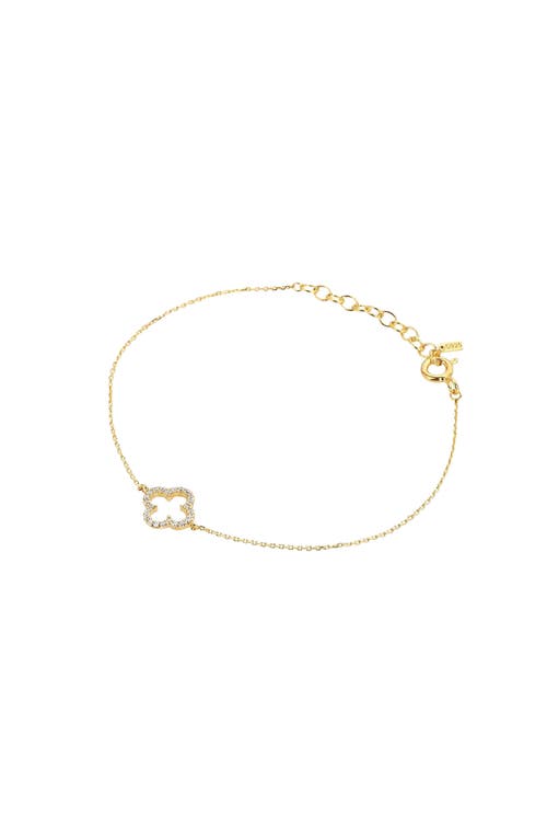 Bearfruit Jewelry Sterling Silver 18k Gold Plated Aria Clover Bracelet In Gold