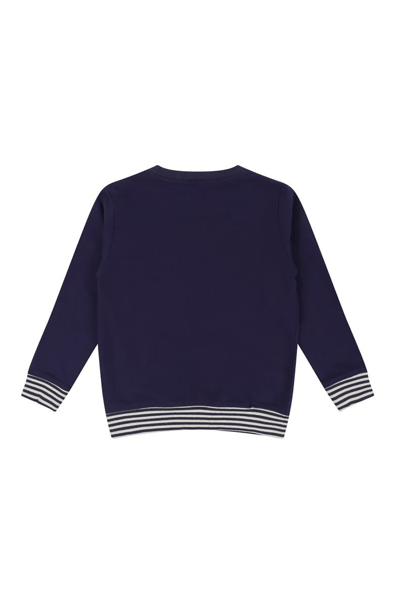 Lilly + Sid Organic Cotton Ok Slogan Print Sweatshirt, Alternate, color, Navy