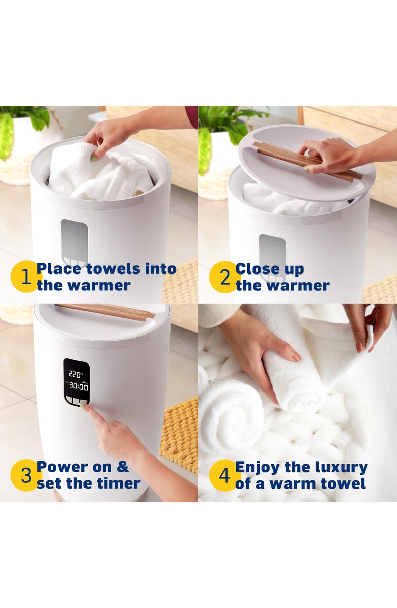 Live Fine Bucket Towel Warmer, White, Alternate, color, White
