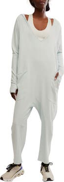 Free People FP Movement Hot Shot Long Sleeve Stretch Cotton Jumpsuit