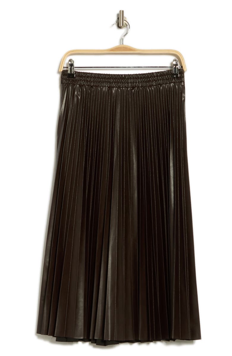 MAX STUDIO Pleated Midi Skirt, Alternate, color, Dkbrown-Dark Brown