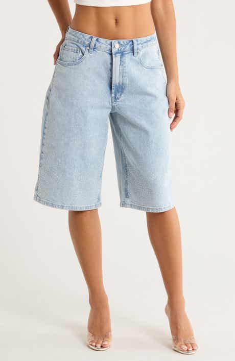 AFRM Low Rise Denim Bermuda Shorts