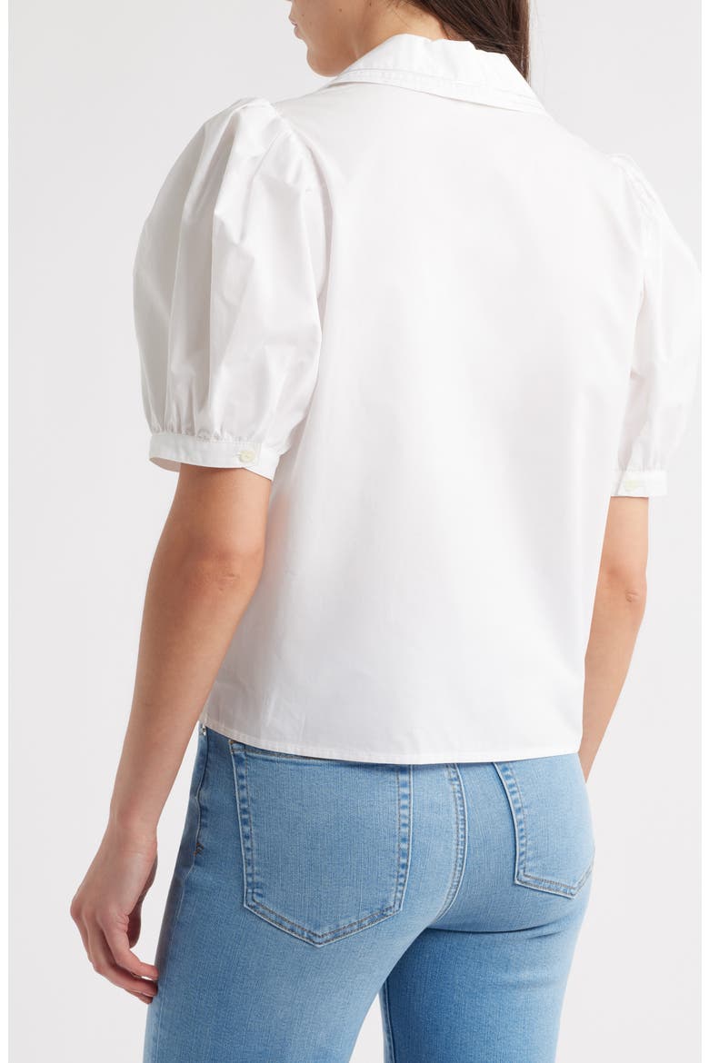The Sailor Cotton Button-Up Top, Alternate, color, WHITE