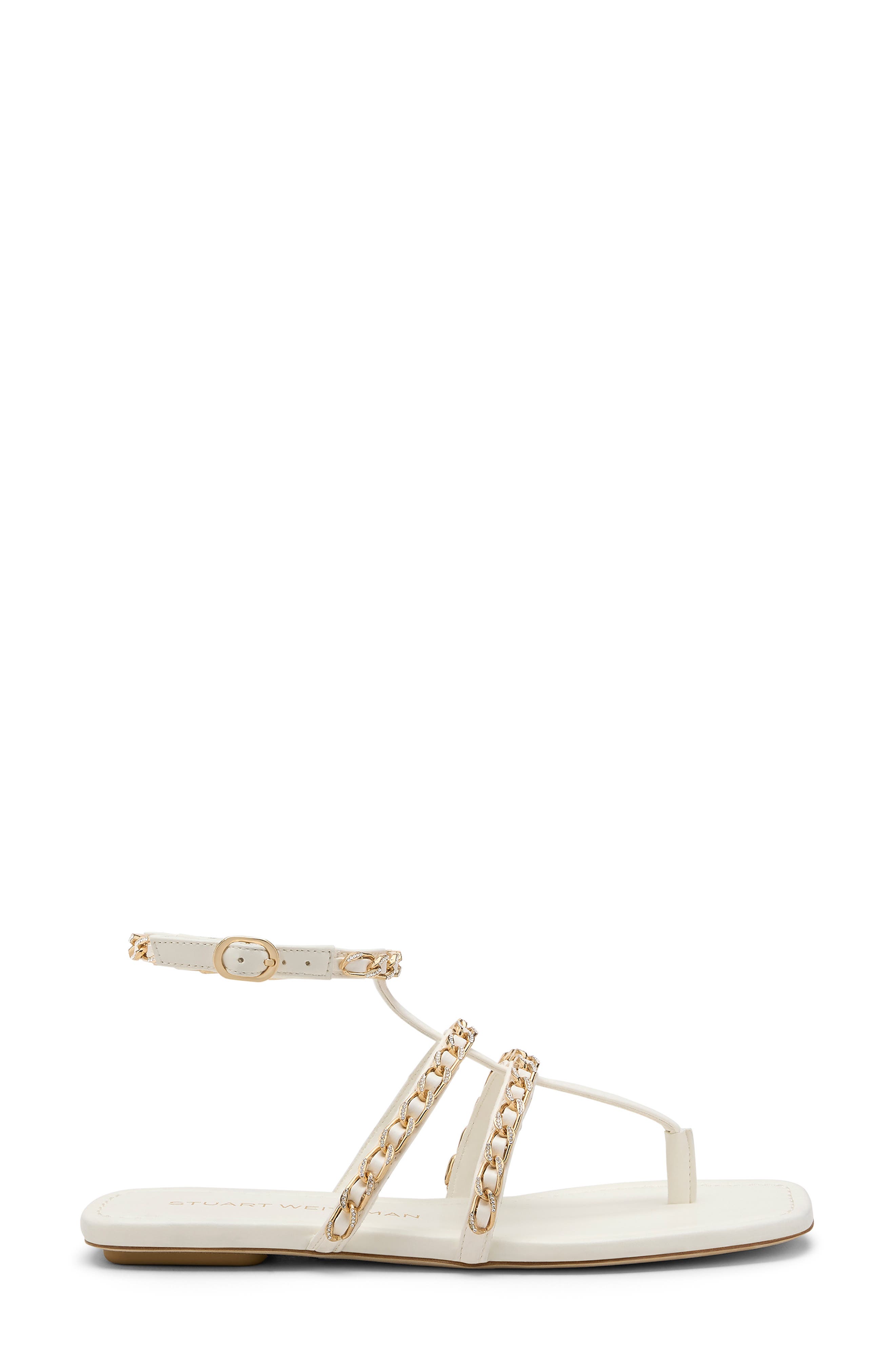 Stuart Weitzman Soluxe Crystal Sandal, Alternate, color, Cream