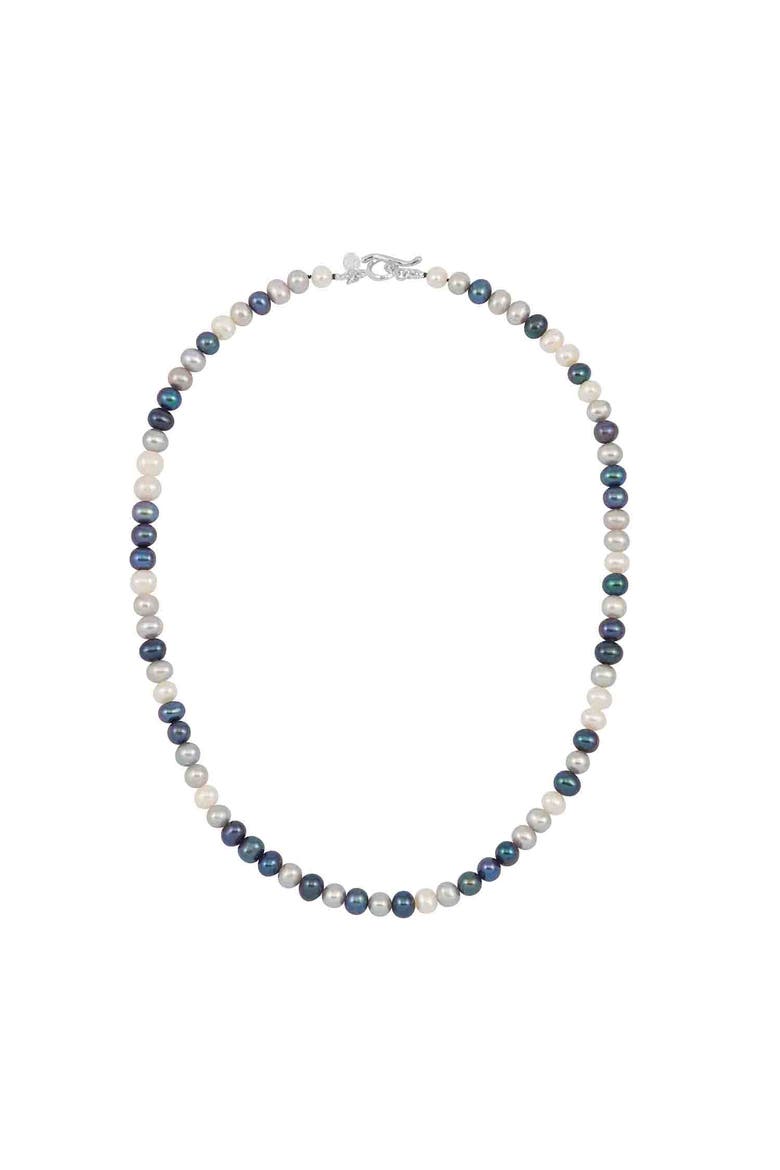 Men's Mixed Freshwater Pearl Necklace, Main, color, Sterling Silver
