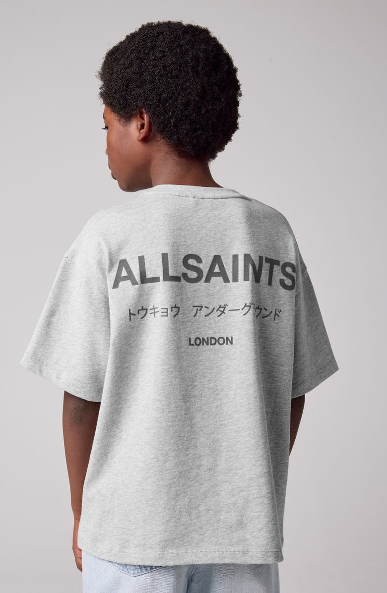 smALLSAINTS by ALLSAINTS Kids' Underground Oversize Cotton Graphic T-Shirt, Alternate, color, Grey