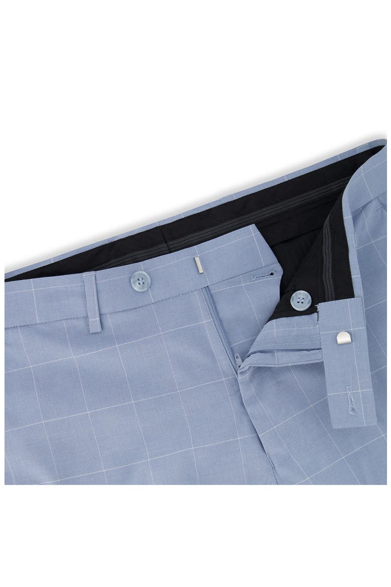 Vince Flat Front Windowpane Check Stretch Dress Pants, Alternate, color, LIGHT BLUE