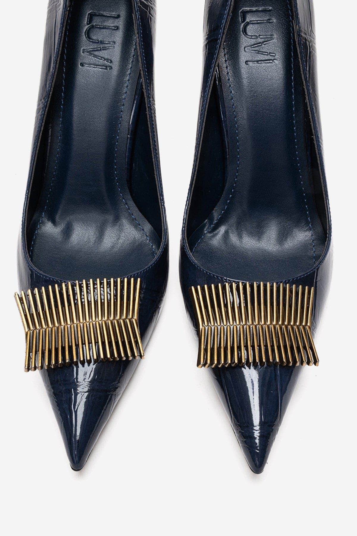 Dexen Stiletto Pump, Alternate, color, Navy Print