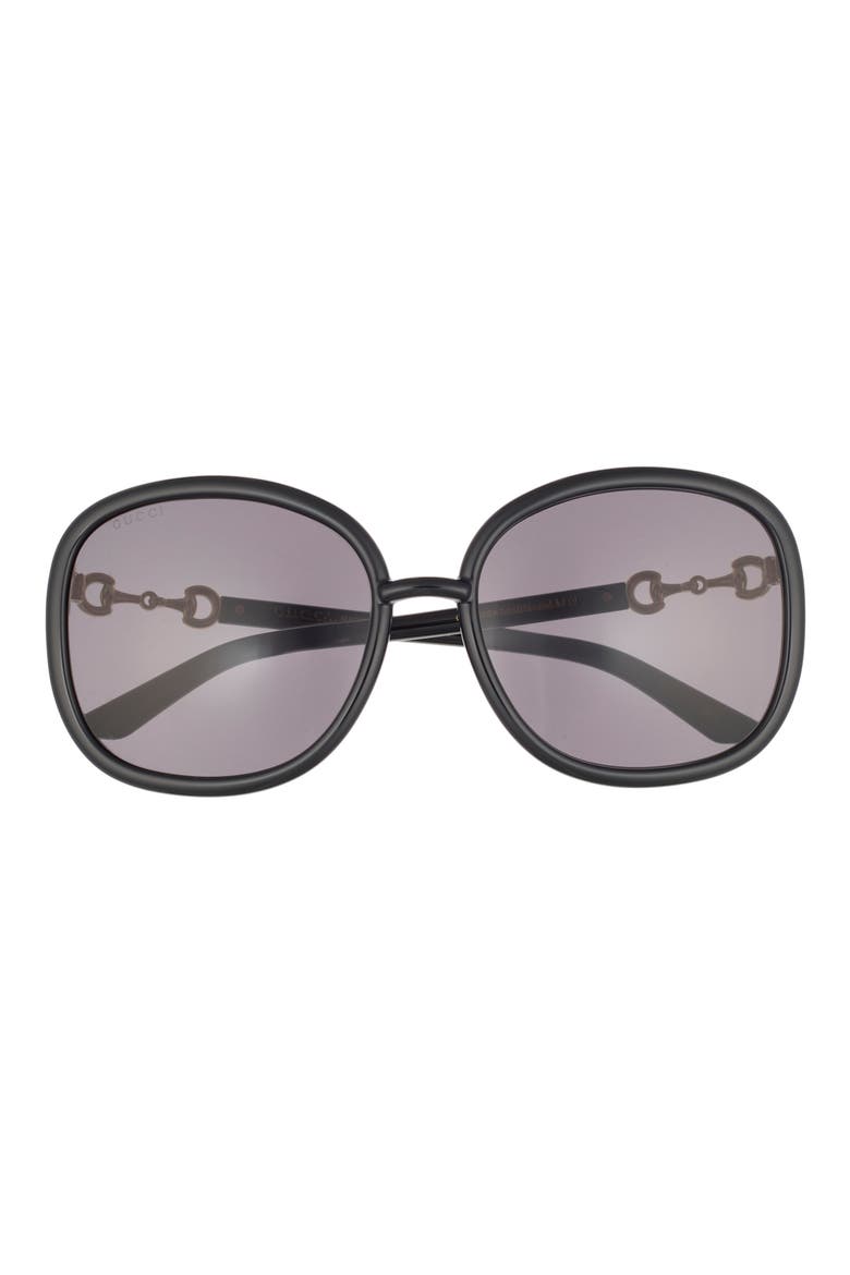 60mm Pillow Sunglasses, Main, color, BLACK BLACK GREY