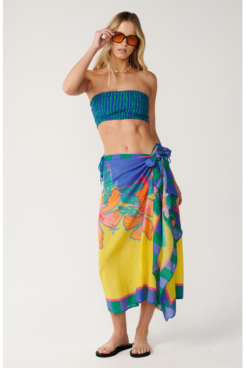 Bliss Frill Stripe Tie Strap Crop Tank, Alternate, color, BLUE