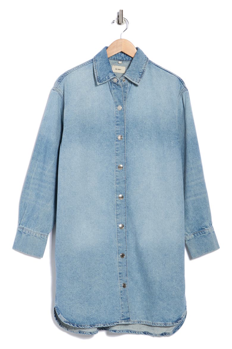 Faye Long Sleeve Denim Dress, Alternate, color, AGED MID