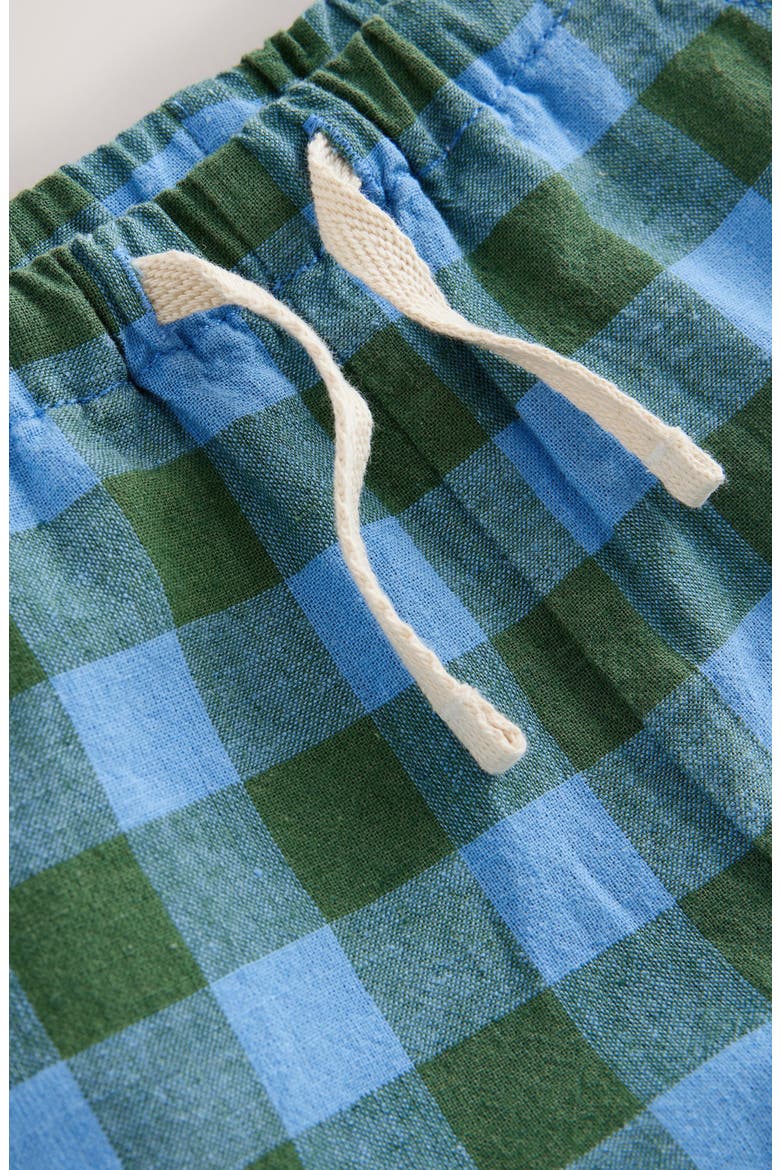 Kids' Gingham Check Linen & Cotton Pull-On Shorts, Alternate, color, MULTI