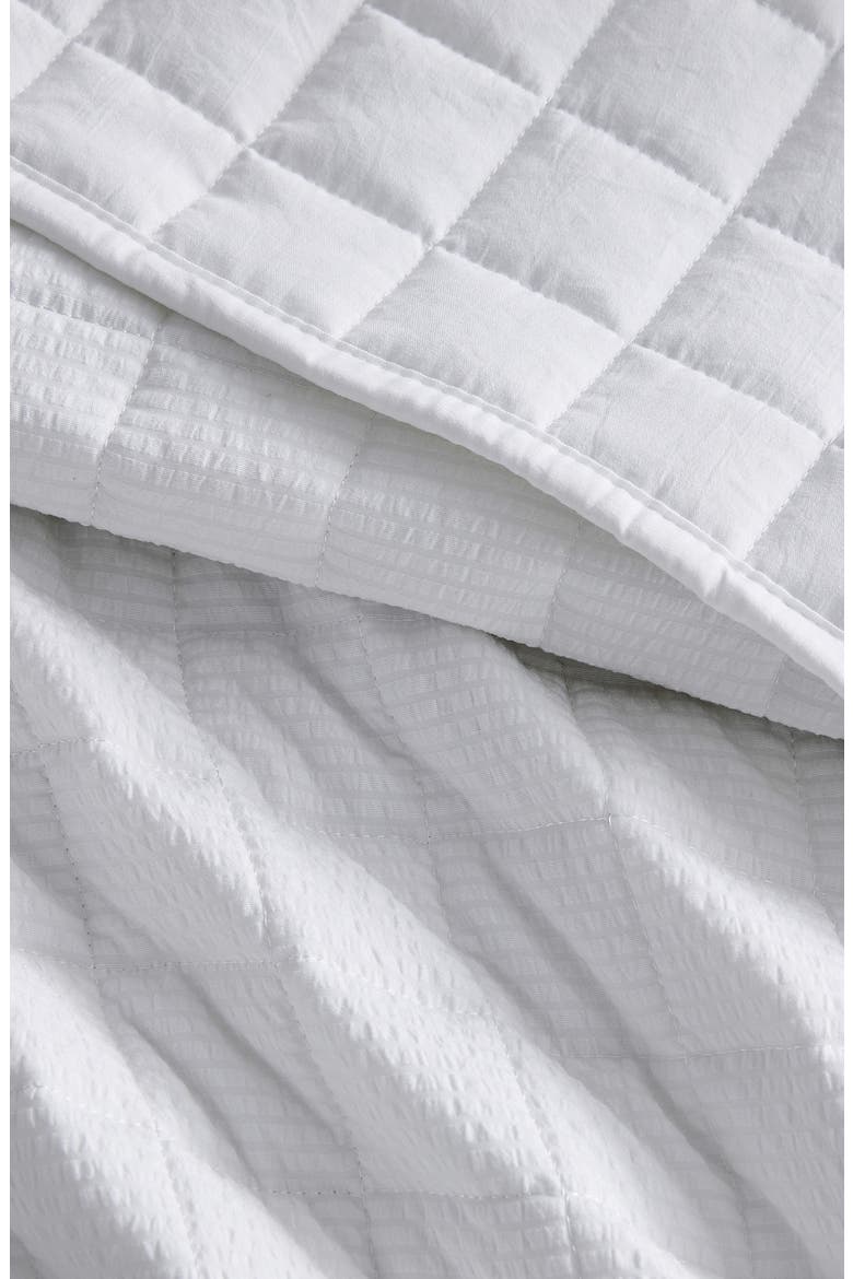 Seersucker Quilt Set, Alternate, color, WHITE