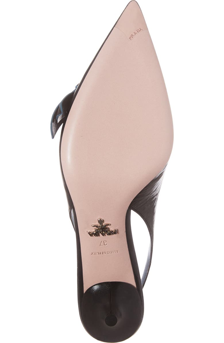 Prada Logo Bow Slingback Pump, Alternate, color,