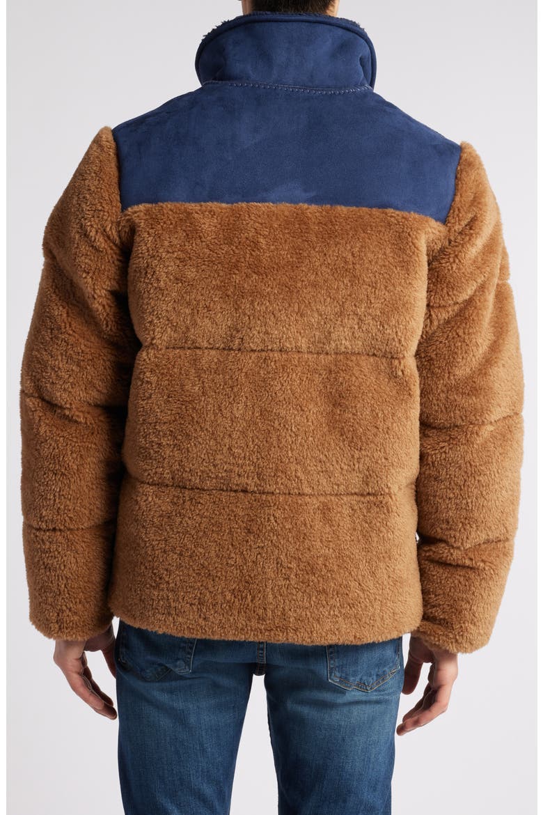 Emette UGGfluff Puffer Jacket, Alternate, color, CHESTNUT / MARINER