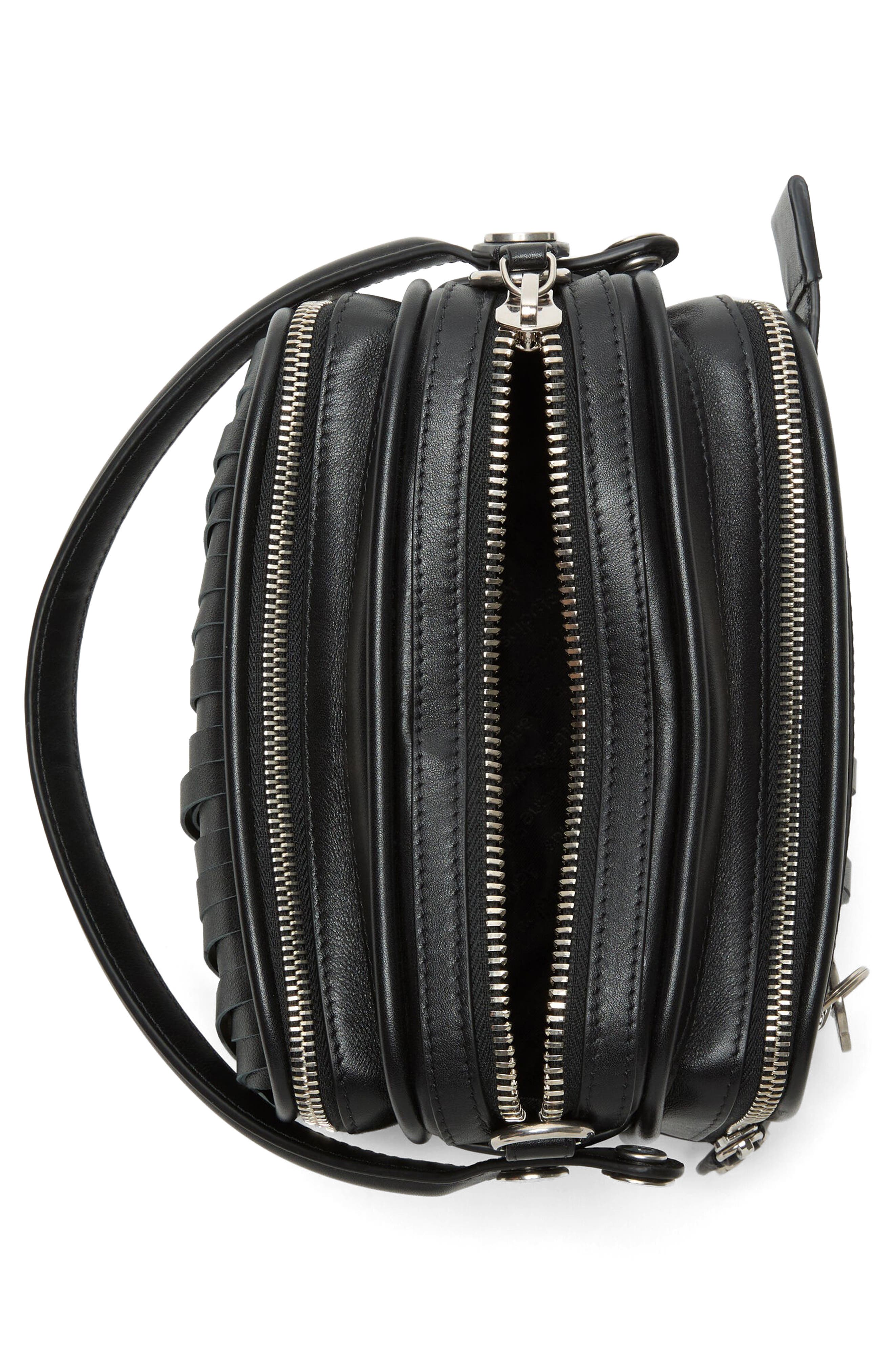 Acne Studios Camero Kit Fringe Leather Handbag, Alternate, color, Black