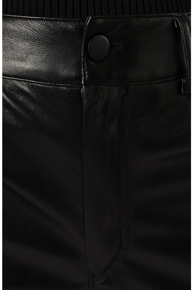 Maverick High Waist Straight Leg Faux Leather Pants, Alternate, color, BLACK