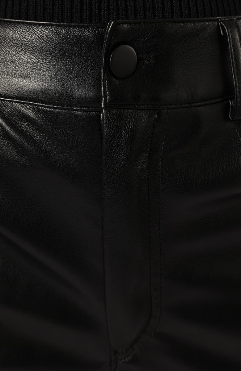 Petal & Pup Maverick High Waist Straight Leg Faux Leather Pants, Alternate, color, Black