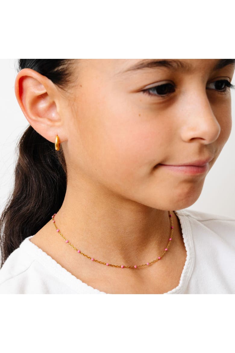 Enamel Bead Necklace, Alternate, color, Pink