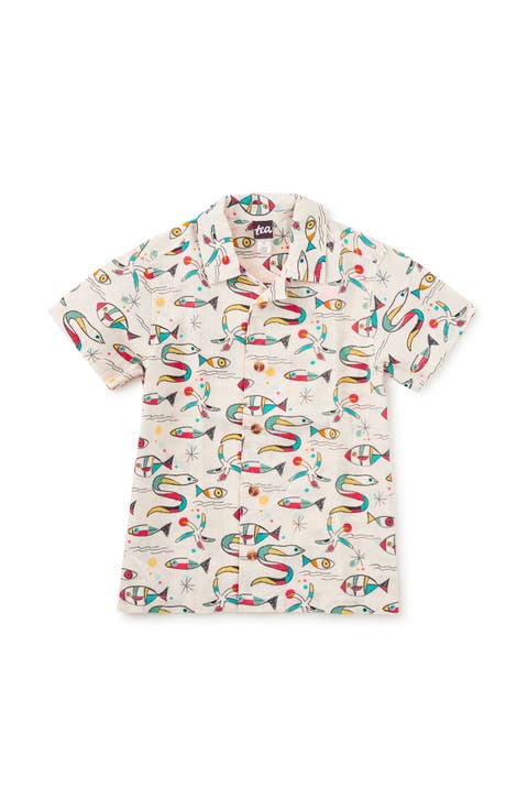 Printed Camp Shirt (Toddler, Little Kid, Big Kid)