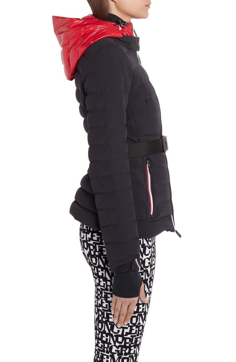 Moncler Bruche Belted Down Puffer Ski Jacket, Alternate, color, 