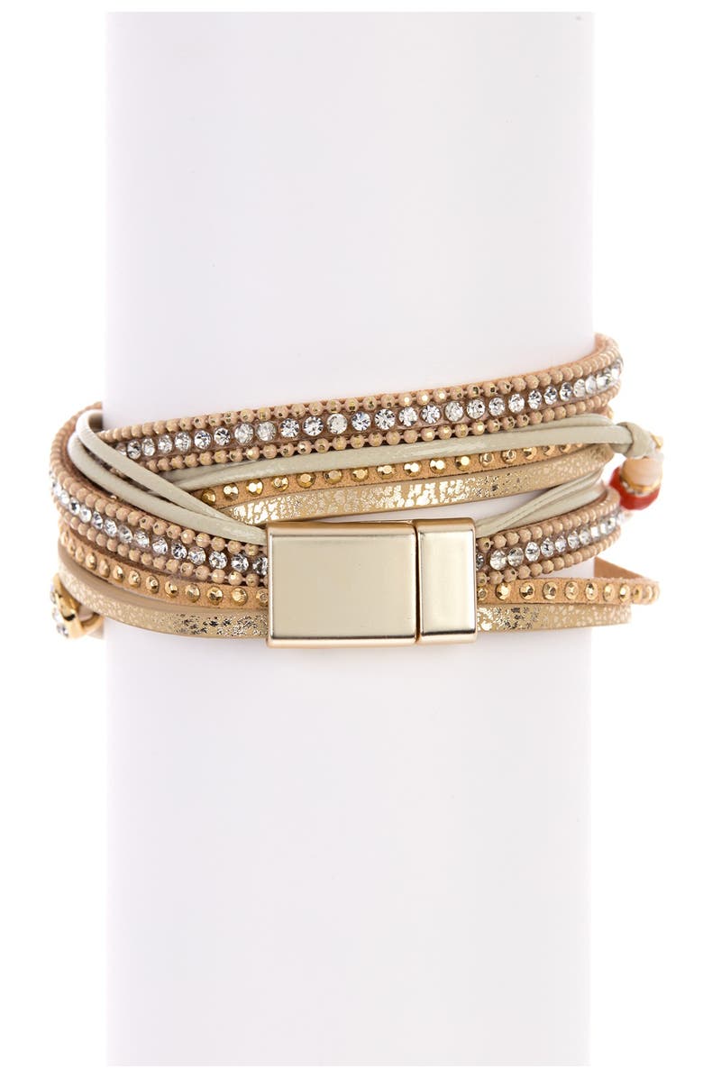 SAACHI Autumn 8mm Freshwater Pearl Beaded & Crystal Accented Multi Strand Bracelet, Alternate, color, 