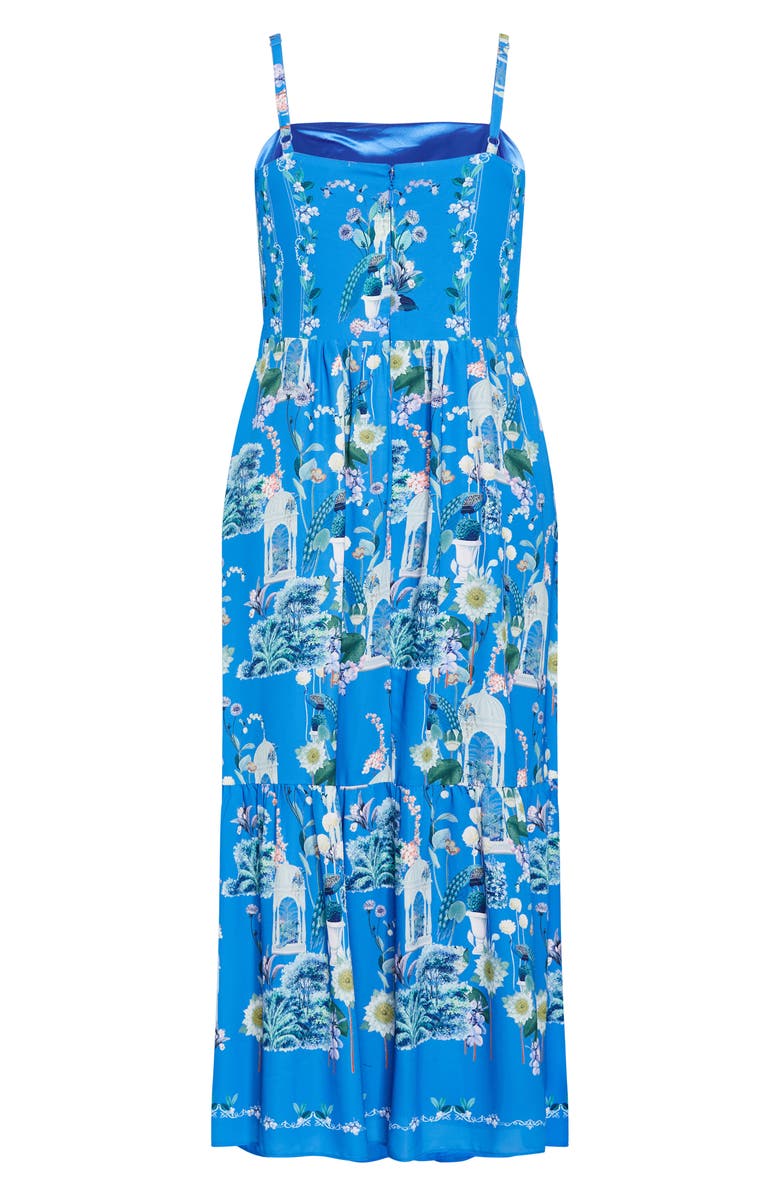 City Chic Molly Floral Midi Sundress, Alternate, color, Blue