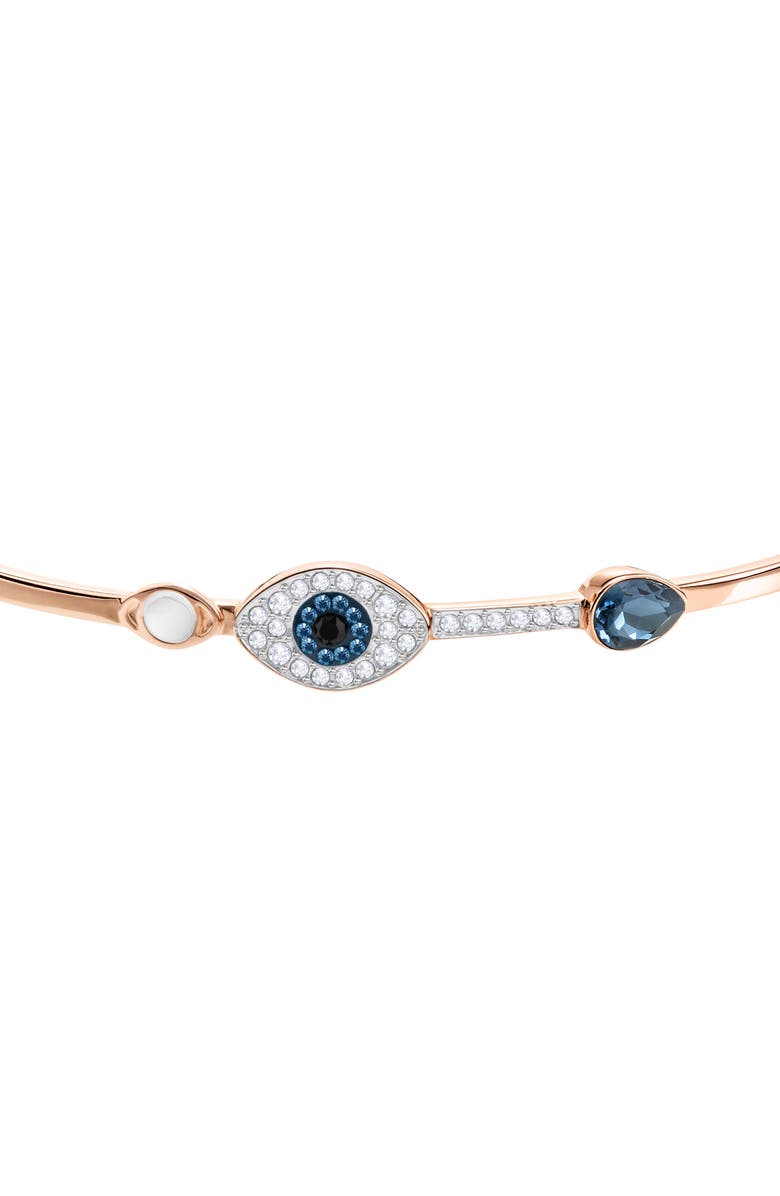 Swarovski Symbolica Duo Evil Eye Crystal Bangle, Alternate, color,