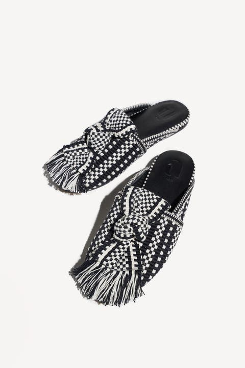 Luna Knot-Detail Round Toe Flat Mules