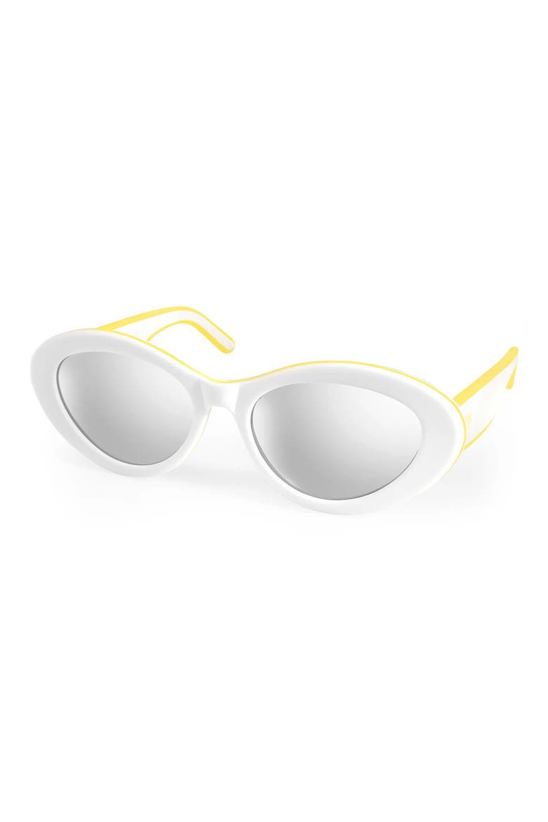 54mm Glinda Polarized Cat Eye Sunglasses, Alternate, color, WHITE/ YELLOW