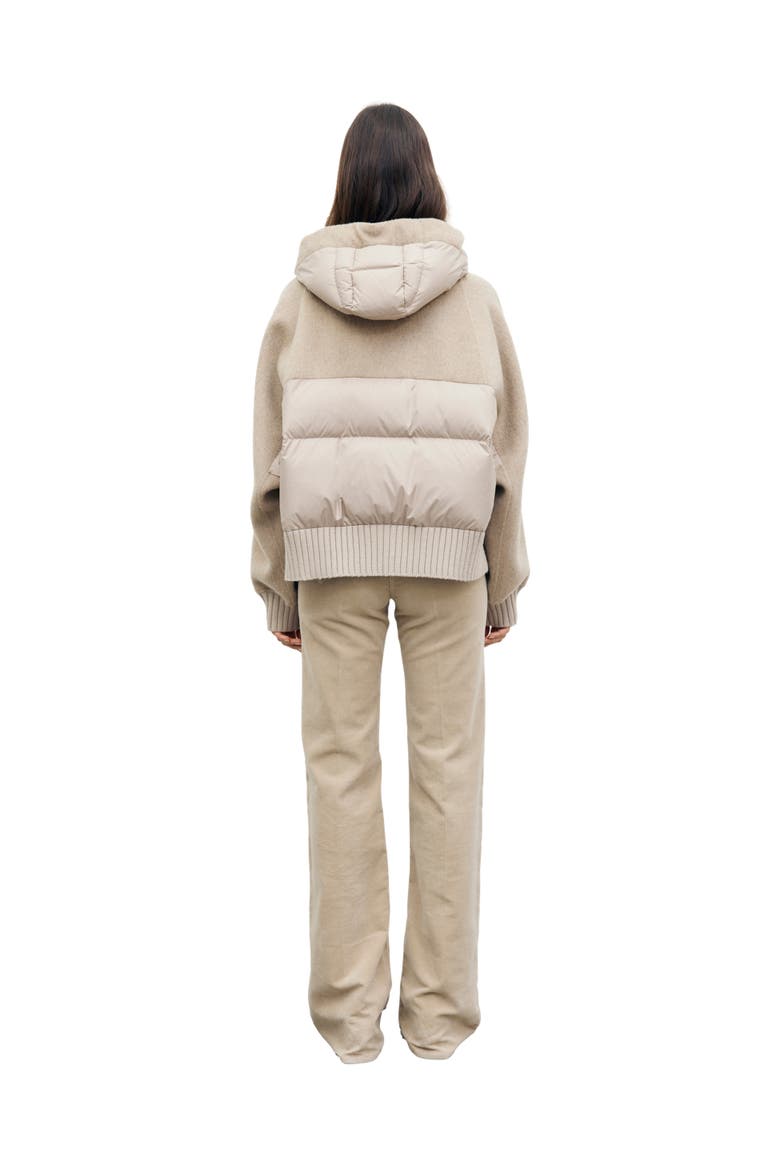 Sculptural Hooded Box Jacket, Alternate, color, Sand