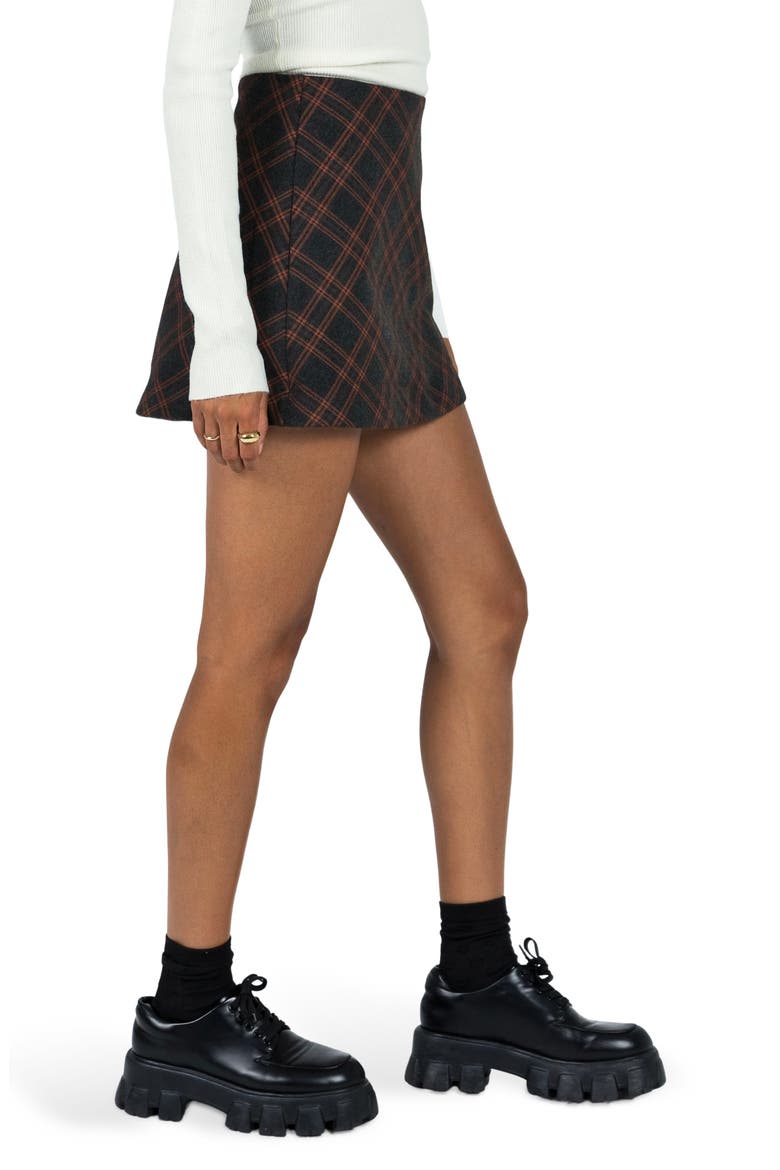 Fike Plaid Miniskirt, Alternate, color, GREY