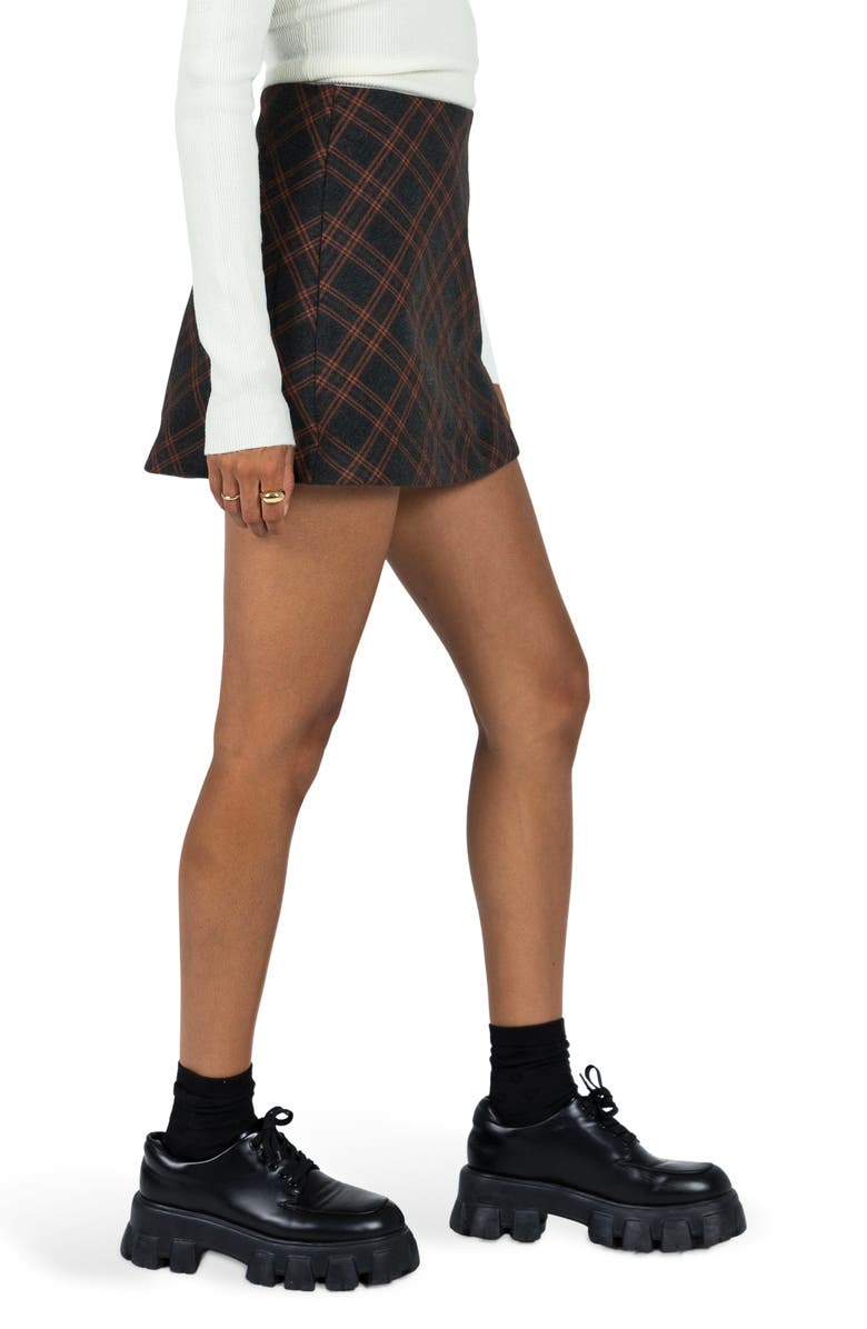 Princess Polly Fike Plaid Miniskirt, Alternate, color, Grey