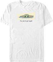 Star Wars: The Mandalorian and Grogu Men's Star Wars The Mandalorian and Grogu Too Cute To Get Caught  Graphic T-Shirt