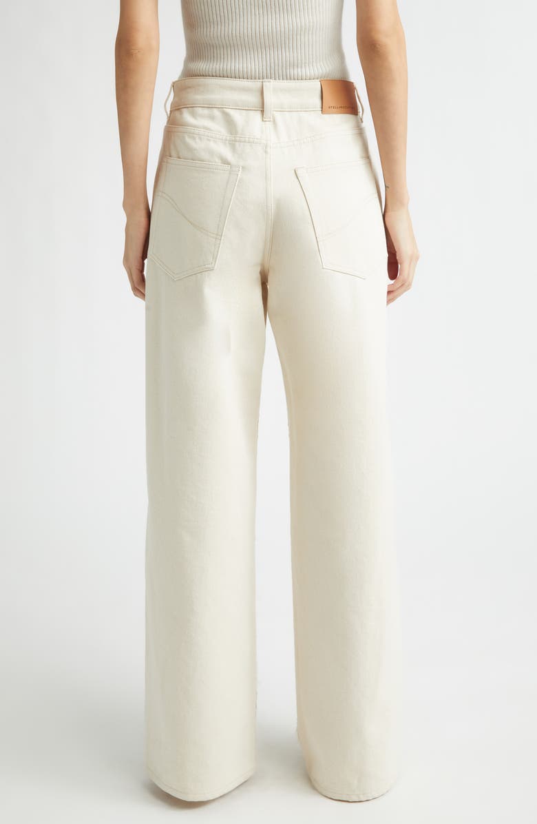 Stella McCartney Opalescent Sequin Wide Leg Jeans, Alternate, color, Ivory White Denim