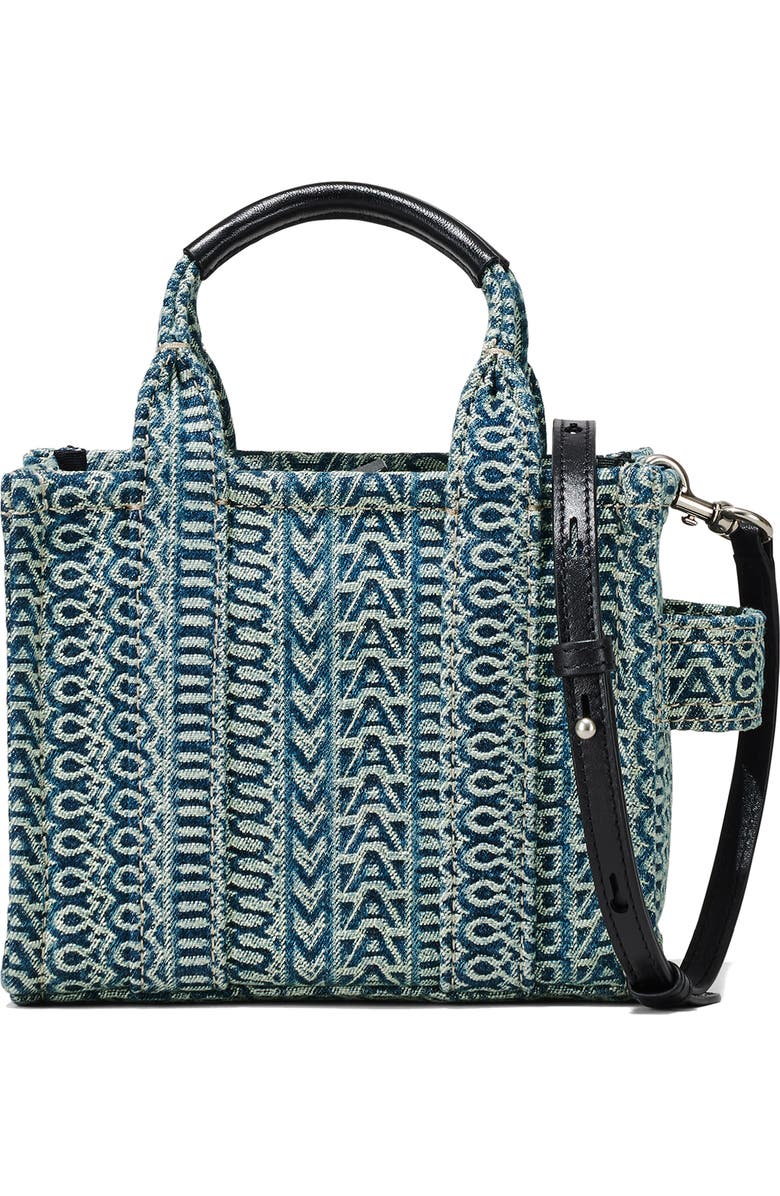 Marc Jacobs The Washed Monogram Denim Crossbody Tote Bag, Main, color,
