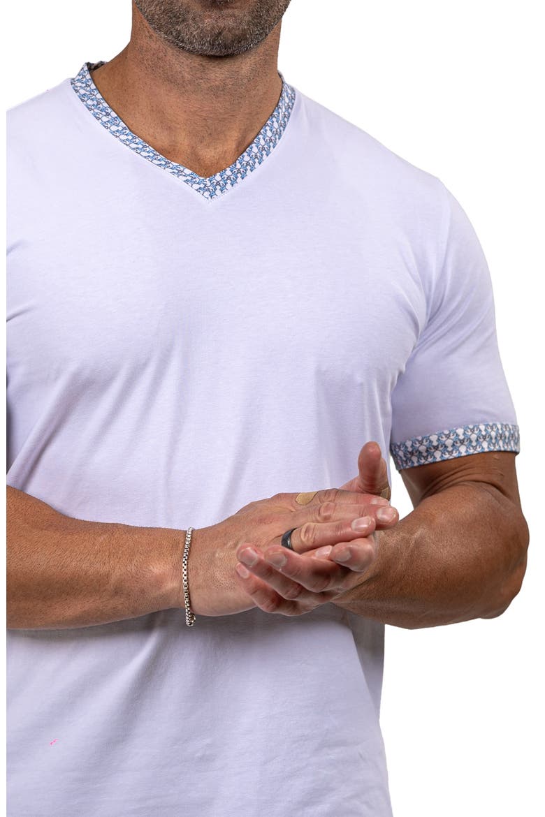 Edison Marthyr0001 White Cotton V-Neck T-Shirt, Alternate, color, WHITE