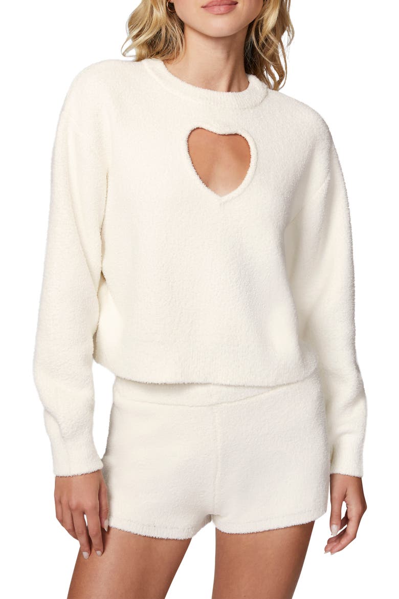 Cloud Heart Cutout Bouclé Sweater, Main, color, JET STREAM